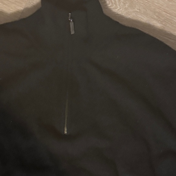Men's Cashmere Black 1/4 Zip Sweater - Picture 2 of 5